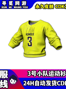 PUBG绝地求生3号长袖运动衫T恤小队永久上衣吃鸡皮肤激活码CDK