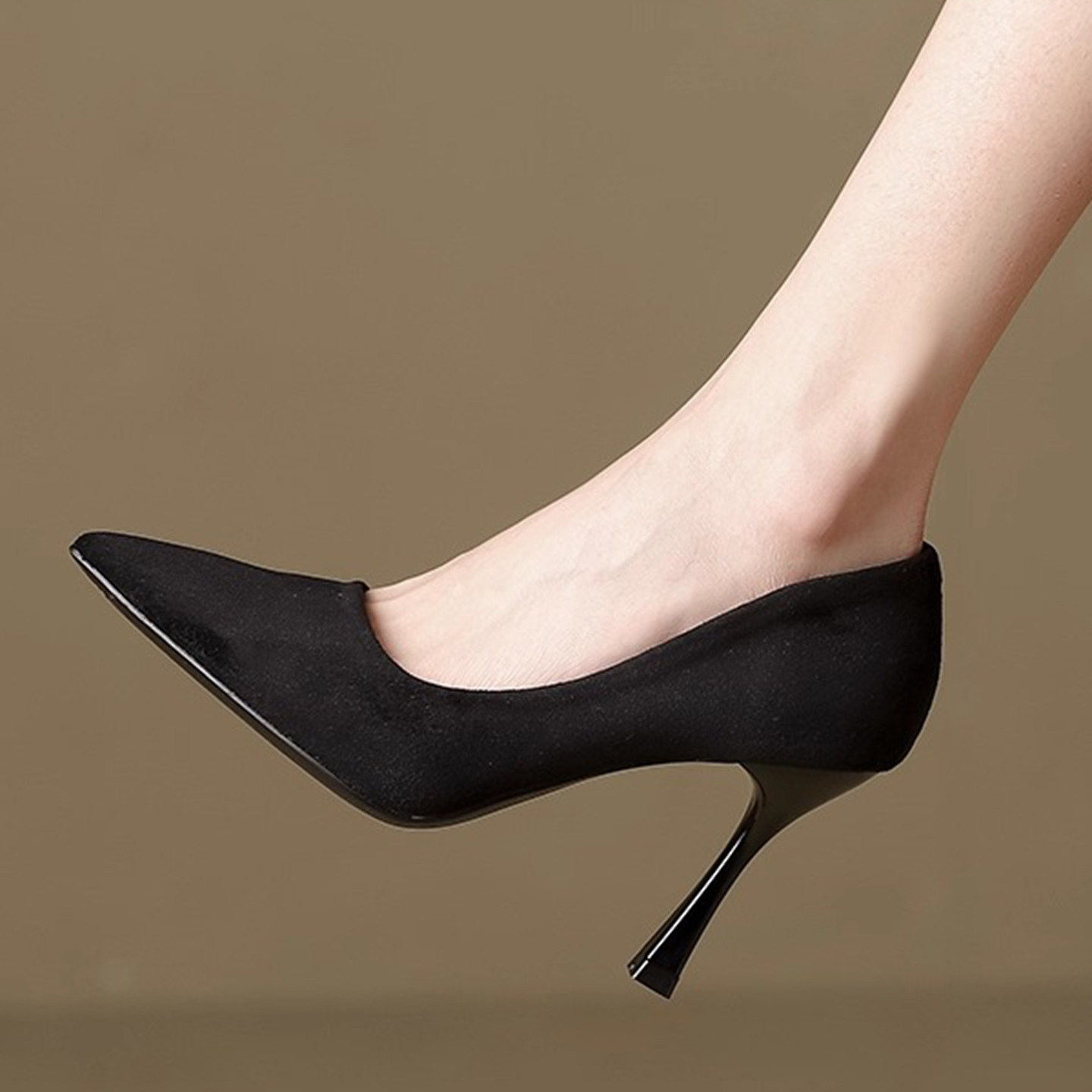 黑色细跟高跟鞋女2026春秋季新款软底工作鞋5厘米不累脚气质单鞋