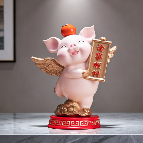 诸事顺利招财飞猪摆件乔迁礼物