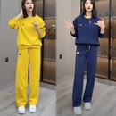 直筒休闲运动裤 糖果色加绒加厚刺绣卫裤 窄版 宽松显瘦哈伦裤 女冬季