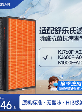 适配舒乐氏空气净化器滤芯A02/A03/A10除甲醛KJ760F净化机过滤网