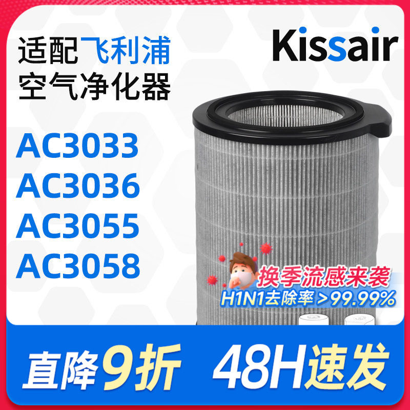 适配飞利浦空气净化器过滤芯AC3036/AC3033除甲醛FY3140过滤网