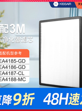 适配3M空气净化器过滤网KJEA4187-CL/KJEA4185-GD滤芯MFAF418-1/2