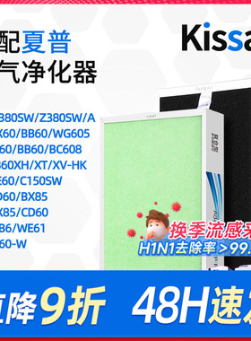 适配夏普空气净化器滤网KC-W380SW/Z280/200/BB60/CD60/605过滤芯