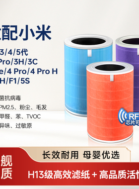 适配小米米家空气净化器滤芯2S/123代/4Lite/4Pro H过滤网5S/F1