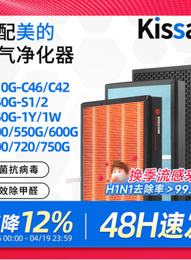 适配美的空气净化器滤芯KJ210G-C46/C42过滤网KJ230G-D46/FC-20N1