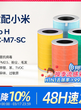 适配小米米家空气净化器滤芯proh/4Lite/4pro过滤网4代/5S/5代