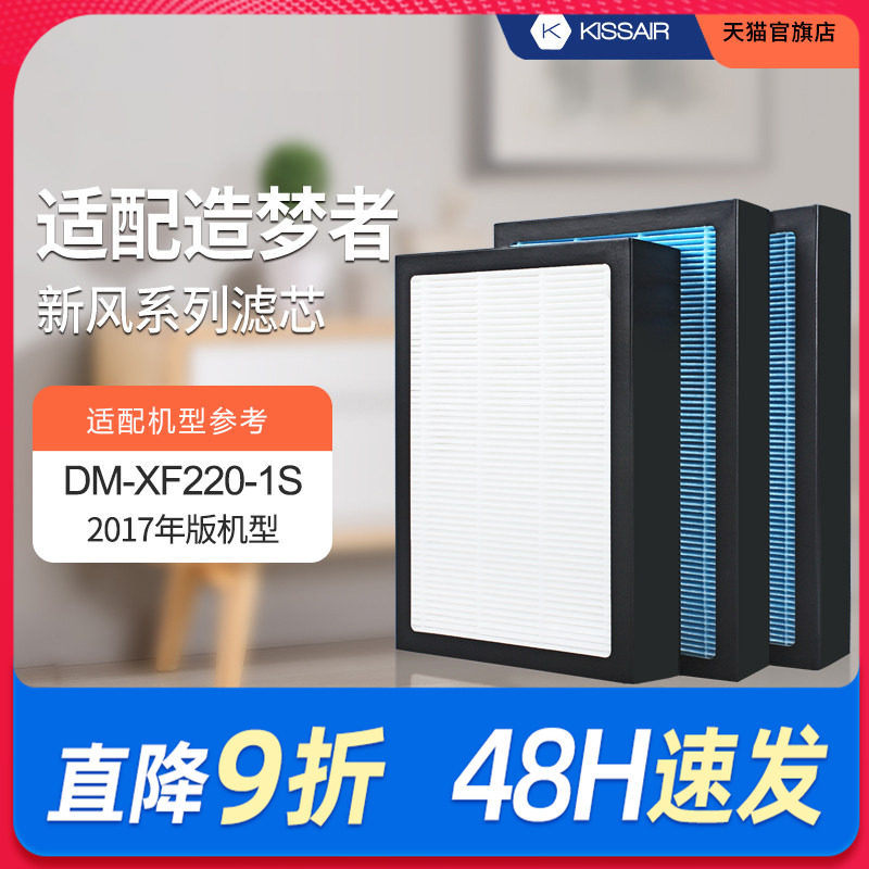 适配造梦者客厅新风壁挂机DM-XF220-1S过滤网（2017版）滤芯套装