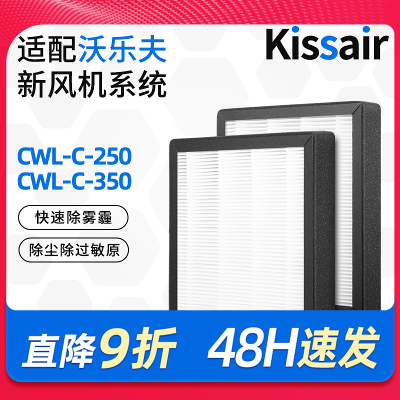 适配WOLF沃乐夫新风机滤芯CWL-C-250/350过滤网除尘pm2.5