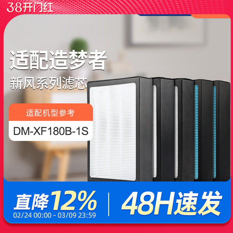 适配造梦者新风系统新风机滤芯DM-XF180B-1S/F1190高效过滤网初效