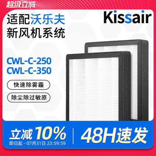 适配WOLF沃乐夫新风机滤芯CWL-C-250/350过滤网除尘pm2.5