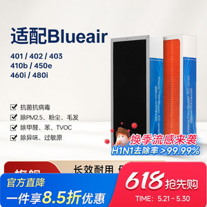 适配blueair滤网布鲁雅尔401/403/410b/450e空气净化器滤芯480i
