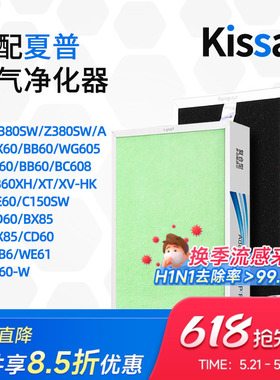 适配夏普空气净化器滤网KC-W380SW/Z280/200/BB60/CD60/605过滤芯