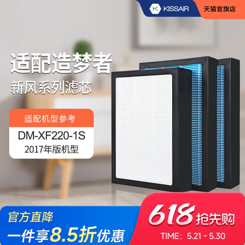 适配造梦者客厅新风壁挂机DM-XF220-1S过滤网（2017版）滤芯套装