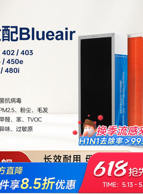 适配blueair滤网布鲁雅尔401/403/410b/450e空气净化器滤芯480i