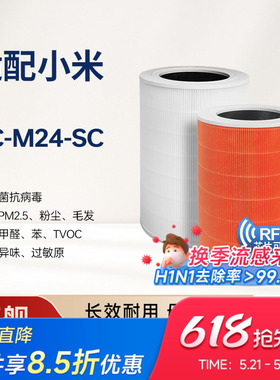 适配小米空气净化器5S滤芯米家AC-M24-SC除醛复合过滤网5代/5 Pro