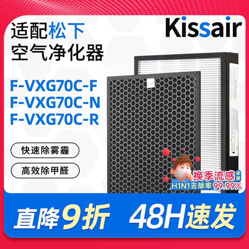 适配松下空气净化器滤芯F-VXG70C-R/F-VXG70C-N/F-VXG70C-F过滤网