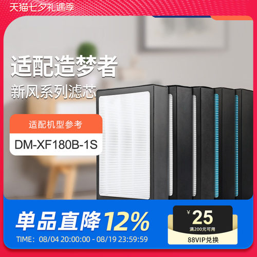 适配造梦者新风系统新风机滤芯DM-XF180B-1S/F1190高效过滤网初效