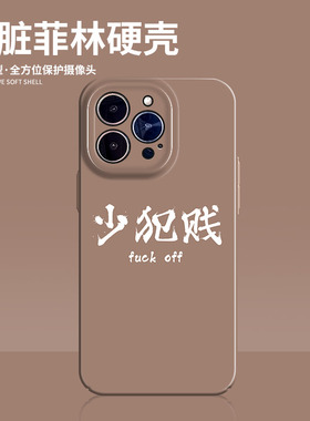 少犯贱适用苹果11手机壳15Pro max菲林硬壳iPhone14新款12文字13p保护套红米note10创意荣耀magic5搞怪小米10