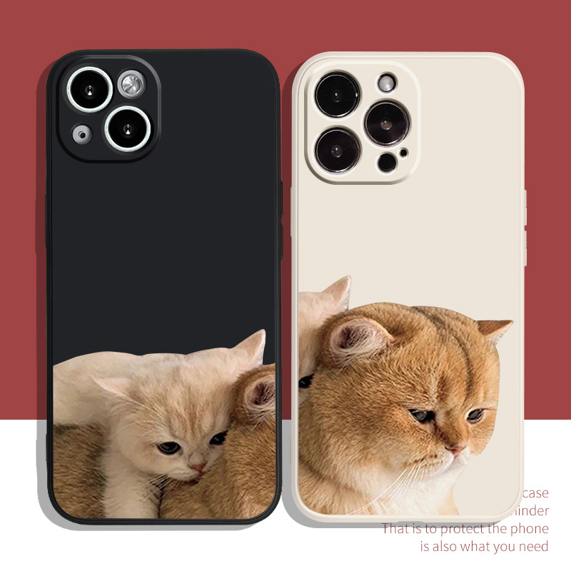 情侣猫咪硅胶苹果手机软壳