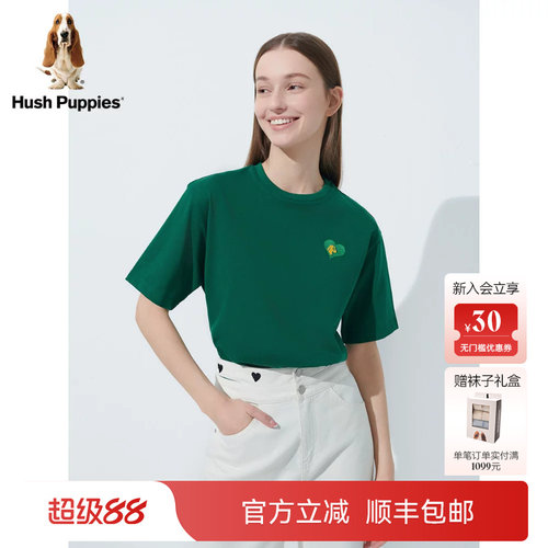 暇步士女夏透气宽松纯棉短袖T恤