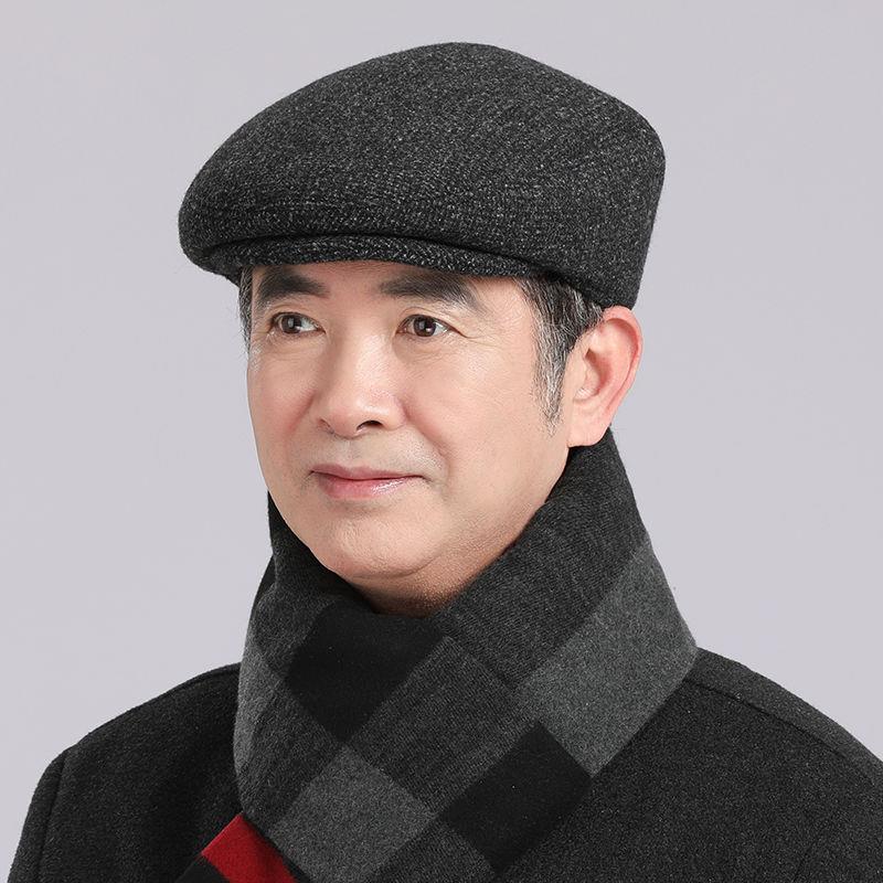 老年人帽子男款老人帽子男秋冬天新款中老年人老头保暖鸭舌帽爸爸