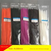 300mm环保扎带红 黑 黄 绿 白塑料扣扎带 蓝 彩色尼龙扎带4