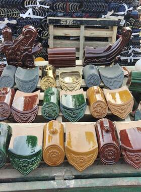 全瓷琉璃瓦彷古琉璃瓦小青瓦屋顶围墙琉璃瓦门头琉璃瓦龙吻兽翘角