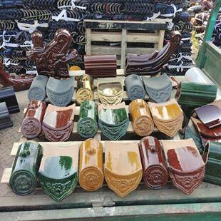 全瓷琉璃瓦彷古琉璃瓦小青瓦屋顶围墙琉璃瓦门头琉璃瓦龙吻兽翘角