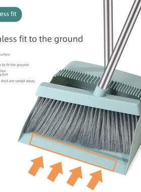 Broom and dustpan set with soft brush broom and dustpan set