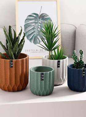 Nordic cement flower pot ceramic frosted fashion simple lite