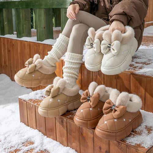 Thick soled bag with cotton slippers, women's winter new fas