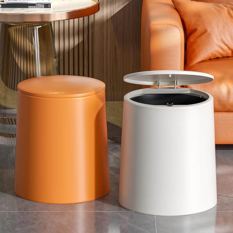 Rubbish Can Kitchen Toilet Trash with Press Lid Garbage Bin