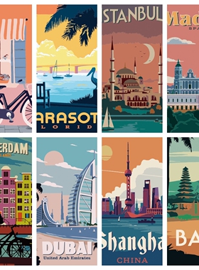 Famous City Paint By Numbers For Beginner Acrylic Paint Kits