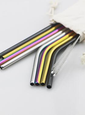 Metal Drinking Straw Stainless Steel Colorful Straws Reusab