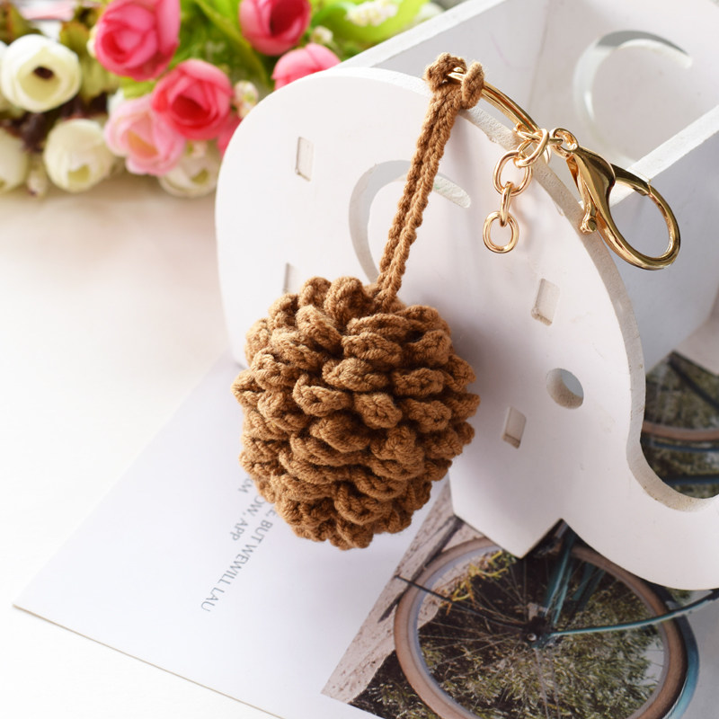 [成品]原创手工编织小松果可爱装饰包挂件钥匙扣闺蜜学生朋友礼物