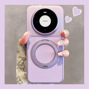 新款 360度旋转磁吸支架适用华为mate80promax手机壳高级感mate70Pro电镀皮质70Air支点壳mate60pro情侣男女