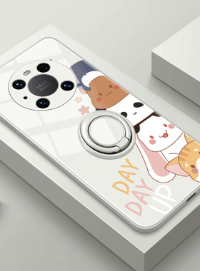 适用华为mate30手机壳mate40套20女40e新款10全包pro防摔epro硅胶meta猫咪9卡通por网红支架mete磁吸指环外壳