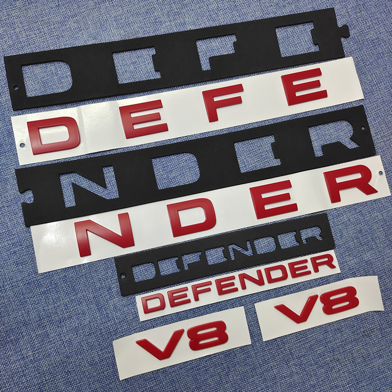 卫士110 5.0T V8红色机盖前后字母标DEFENDER顶配英文车标贴