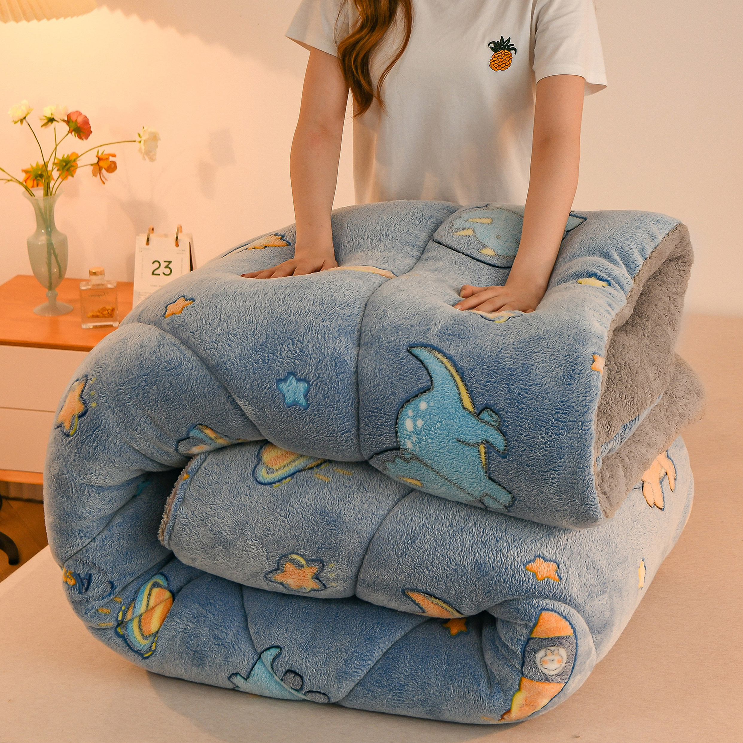 雪花绒加厚保暖被芯单人羽丝棉被子冬天盖被垫被褥双人羊羔绒冬被,床上用品,化纤被,淘宝优惠券,粉丝福利购,淘宝优惠卷