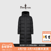 连帽面包羽绒服 男防风保暖过膝长款 法国进口羽绒 比音勒芬冬季