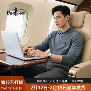 【职场商务沉稳低调】比音勒芬春秋季男高级感翻领T恤长袖POLO衫