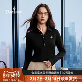 女士T恤通勤五粒扣翻领POLO衫 新款 抗UV防晒 比音勒芬2025秋季