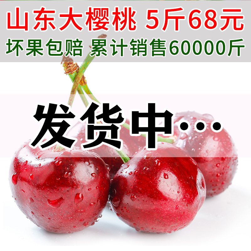 山东烟台大红灯樱桃5斤冷链包邮先锋红灯车厘子当季新鲜水果助农