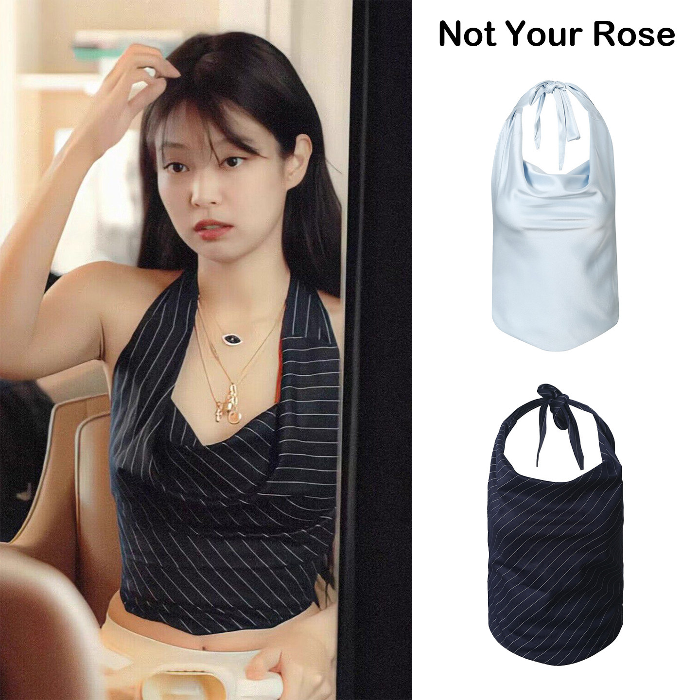 notyourrose挂脖吊带jennie同款