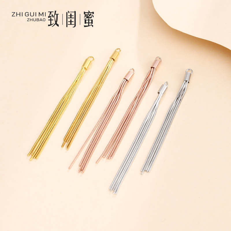 纯银流苏手工制作耳坠饰品配件