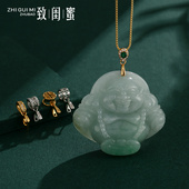时尚 百搭翡翠佛公扣头镀18k金吊坠扣diy手工配件平安扣项坠扣空托