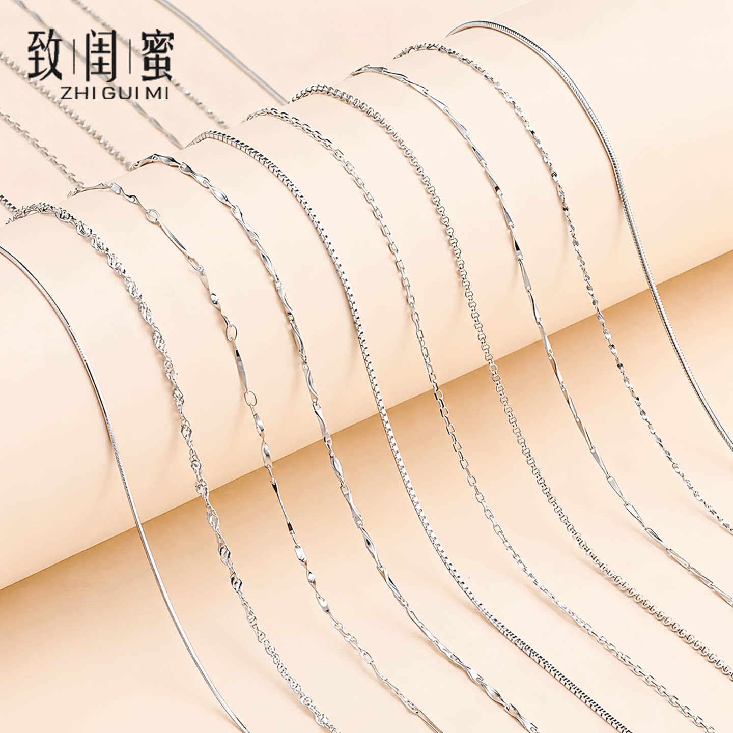 项链女纯银无吊坠S925纯银项链锁骨链短款细裸链颈链简约网红银链