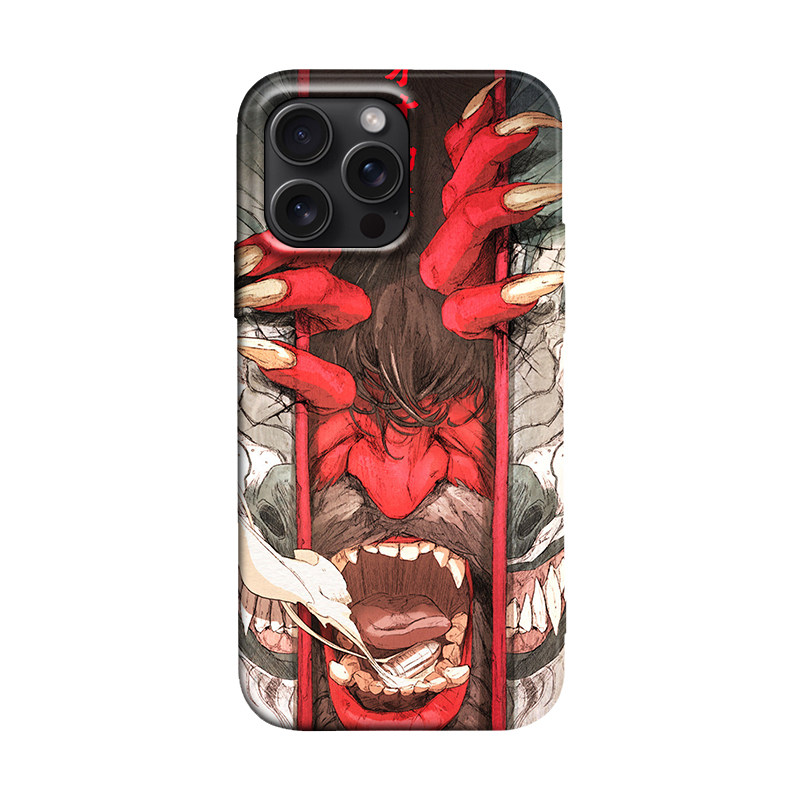 Japanese dark style wild flame Prajna art illustration, suitable for iPhone17Promax shockproof 16pro soft case 15/14 Plus Apple 13mini phone case 12/11 thumbnail 3