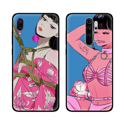 二次元捆绑性感少女冷淡风适用小米红米note8 Pro/note7/9A手机壳